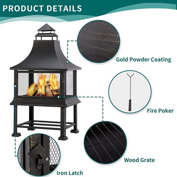 Darby Home Co Chiminea Outdoor Fireplace Reviews Wayfair Canada